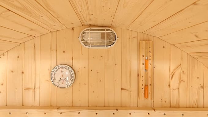 ZONEMEL Outdoor Barrel Steam Sauna, Canadian Pine Wood Sauna Room for 8 Person with 6KW ETL Certified TOULE Heater, Rocks, 8mm Tempered Glass, Waterproof System
