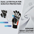 Vgo... 1Pair Chainsaw Gloves, 12-Layer Chainsaw Protection on Left Hand Back,Goat leather Work Gloves, Mechanic Gloves