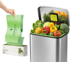 SUPERBIO 13 Gallon Compostable Drawstring Kitchen Waste Bag, 49.2 Liter, 30 Count,1 Mil, Heavy Duty Food Scrap Bags, BPI, Seedling and OK compost INDUSTRIAL