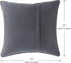 Greendale Home Fashions Sunbrella 20" Square Outdoor Throw Pillow with Removable Cover (Set of 2), Cast Slate 2 Count