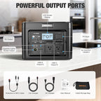 GRECELL Portable Power Station 1200W 672Wh H1200 LiFePO4 Battery Solar Generator with 10ms UPS, 1200W Solar Power Station, 9 Output Ports for Home Emergency, Outdoor Camping, RV Travel, Laptop TV