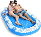 Inflatable Tanning Pool Lounger Float with Cervical Pillow - Pool Floats Adult for Sunbathing, Backyard, Pool Party - Inflate Ball Pit for Babies - Kids Swimming Pool Bed