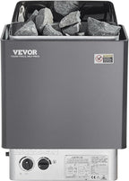 VEVOR Sauna Heater, 3KW 220V Electric Sauna Stove, Steam Bath Sauna Heater with Built-in Controls, 3h Timer and Adjustable Temp for Max. 70-141 Cubic Feet, Home Hotel Spa Shower Use