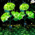 Aolyty Solar Garden Lights Outdoor, Solar Hydrangea Lights IP65 Waterproof LED Flowers Stake Lights 2 Pack for Garden Pathway Patio Backyard Landscape Decorative (Green)