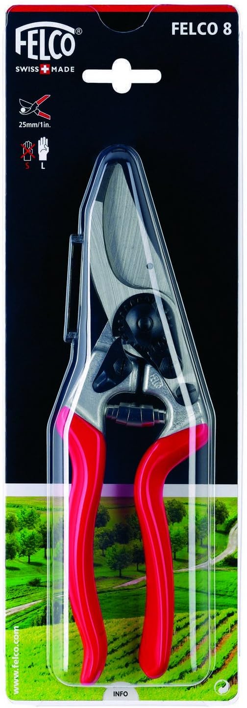 Felco F6 Pruning Shears – 7.7" Swiss-Made Garden Clippers for Medium Hands | Hand Pruners for Gardening | Garden Tool Cutter with Precision Bypass Blade, Forged Aluminum Handles, Replaceable Parts
