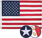 American Flag 2.5x4 Ft, Four Brass Grommets Multipurpose US Flag, Embroidered Stars, Sewn Stripes, Outdoor Heavy Duty Durable USA Flags, Hanging Indoor/Bedroom/Room/Wall American Flag