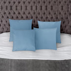 Covers & All Premium Square Throw Pillow Inserts with Covers Set of 4, 16 x 16 Inches Sky Blue, Decorative Cushions for Couch Sofa Home Decor Office Travel UV Resistant Waterproof Soft Cushions