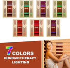 MEISSALIVVE Full Spectrum Sauna for Home, 2~3 Person Indoor Infrared Sauna Room with 10 Minutes Warm-up Heate, Canadian Hemlock Wood Home Infrared Sauna with Bluetooth and Tempered Glass