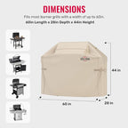 Grillman Grill Cover, BBQ Outdoor Grill Covers, Charcoal, Gas Grills, Waterproof, Rip-Proof, Weather-Resistant, Anti-UV, Barbecue Cover for Weber, Genesis, Charbroil, Nexgrill, etc (Tan, 60 Inch)