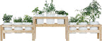 Greenes Fence Two-Tiers Nine Bucket Elevated Cedar Wood Garden Frame, 125 in. x 16 in. x 30 in. - Made in USA with North American Cedar