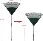 Kylin Gardening Rake Set 3-Piece - Poly Lawn Rake(30T ),Steel Garden Rake(24T ),11 Tine Shrub Tools -Telescopic Steel Handle for Adult or Kids