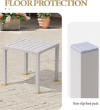 Crestlive Products Aluminum Outdoor Side Table Set of 2, Pool Lounge Chair Side Table, Weather Resistant Small Square Coffee End Table for Patio, Yard, Garden, Porch, Deck, Outdoor
