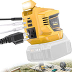 200W Power Inverter Compatible with DeWalt 20V Battery, Ecarke Real 200W DC 20V to AC 110V Battery Inverter, Portable Power Station Generator, Charger Adapter Powered Outlet 2 USB Ports &Type-C&AC