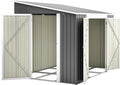 6x8FT Lean to Shed Metal Outdoor Storage Sheds with Floor Frame,Large Tool&Lawn Mower Shed with Two Lockable Doors for Garden Backyard Patio Storage,Outside Waterproof Storage Shed