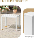 Crestlive Products Outdoor Side Table,Aluminum Rectangular Side/End Table, Small Patio Coffee Bistro Table for Outdoor Indoor