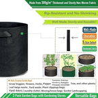 3-Pack 20 Gallon Thickened Plant Grow Bags Large (22x12 in) Heavy Duty Garden Bag Fabric Plant Pots for Tomato,Potato Planter,Flower Pots,Herbs Veggies Planting,Barrel Planter,Yard Waste Bag,Leaf Bags