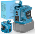 Real 200W Power Inverter Compatible with Makita 18V, Battery Inverter 18V to 110V-120V, Portable Phone Charger USB Charger Adapter Power Adapter with 2 USB Ports & 1 Type-C & 1 AC (No Battery)