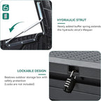 YITAHOME 100 Gallon Large Resin Deck Box Outdoor Storage Boxes for Patio Furniture, Outdoor Cushions, Garden Tools and Pool Supplies-Waterproof,Lockable (Dark grey)