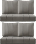 Luxury 24x24x6 Inch Kitty Outdoor Chair Cushions Set of 4 - Heavy Duty Water-Resistant Comfortable Cushion for Patio Dining Gliding Rocking Chairs Loveseat L-Shape Sofa - Grey