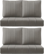 Luxury 24x24x6 Inch Kitty Outdoor Chair Cushions Set of 4 - Heavy Duty Water-Resistant Comfortable Cushion for Patio Dining Gliding Rocking Chairs Loveseat L-Shape Sofa - Grey