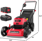 PowerSmart 40V 17" Cordless Lawn Mower with 4.0Ah Battery and Charger, Brushless Motor, up to 1/8 Acre, 3-in-1 (MB2418A)