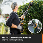 Alloyman 2-in-1 Telescopic Cordless Pole Hedge Trimmer 16-Inch and Pole Saw 8.6-Inch,with 2 Packs 4.0Ah Batteries & Charger,for Tree Trimming and Shrubs Pruning