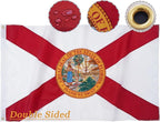 ROTERDON Florida Flag 6x10 Outdoor, 210D Heavy Duty FL State Flags Outside, Embroidered Stars and 2 Stitch Hemmings, Double Sided Banner with 2 Brass Grommets