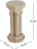 Decorative Roman Column Pedestal Column Plant Stand, Vintage European Style Classical Garden Pillar, Indoor Outdoor Decor, Pedestal Columns Plants Standing for Entryway Garden Yard Home (Sand/23.25"H)