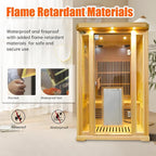 Far Infrared Sauna for Home Low EMF 2 Person Indoor Dry Hemlock Wood 1800W Graphene Heaters Panels Personal Sauna with Touch Intelligent Panel, Bluetooth Reading Light, 47.2 * 39.4 * 74.8in