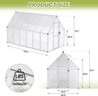 Garvee 6x11 FT Outdoor Greenhouse with Windproof Aluminum Frame, Polycarbonate Greenhouse, Lockable Door and Ajustable Roof Vent, Aluminum Walk-in Greenhouses, for Backyard, Lawn
