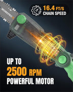 WORKPROX Cordless Pole Saw with Battery, 20V 4.0Ah Battery Powered 8 Inch Electric Pole Chainsaw, 4000mAh Power Bank with Quick Charge 3.0, Lightweight, 9.2 FT Max Reach Pole Saw for Tree Trimming