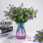 12 Bundles Artificial Flowers Faux Outdoor Plastic Plants UV Resistant Shrubs,Artificial Plants Outdoor Decorations for Patio Outdoor Fake Plants Spring Decorations for Home Front Porch Decor(Purple)