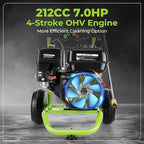 4200PSI Gas Pressure Washer 4.0GPM Gas Power Washer 212CC Gas Powered Washing Machine Commercial High Pressure Washer with 25ft Hose&5 Nozzles for Patio Garden Yard Vehicle,EPA/CARB/ETL (Green)