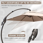 Grand patio 10x13 FT Outdoor Cantilever Umbrella with Base Large Aluminum Rectangle Offset Umbrella for Pool Garden (Champagne, 10x13 FT)