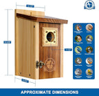 Pack of 2 Bluebird Houses for Outside, Premium Wooden Bird Houses for Outdoor, Weatherproof Blue Bird House, Bluebird Swallow Chickadee Wren, Assembly Required
