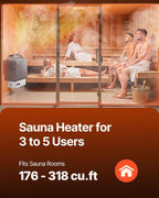 VEVOR Sauna Heater,220V Electric Sauna Stove, Steam Bath Sauna Heate 3h Timer and Adjustable Temp for Max. 176-318 Cubic Feet, Home Hotel Spa Shower Use (6KW) FCC Certification