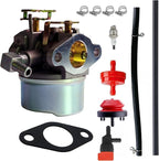 Carburetor Compatible for TECUMSEH 5HP MTD 640084 640084A 640084B 632107 632107ATORO 521 Snow Blower HSSK40 HSSK50 HS50 LH195SA Carb with Gasket & Carbon Dirt Jet Cleaner