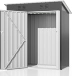 5x3 FT Outdoor Storage Shed, Garden Shed with Updated Frame Structure and Lockable Doors, Metal Tool Sheds for Backyard Garden Patio Lawn, Grey