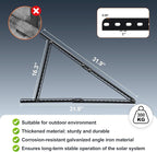 Solar Panel Mount, Upgraded 32" Adjustable Stand with Foldable Tilt Legs Solar Ground Mount for 50-100 Watt Portable Solar Panel for RV, Roof, Boat, and Off-Grid, Black