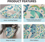 Outdoor Throw Pillows Waterproof Covers 2 Pack 16×16 Inch, Decorative Toss Pillows Covers, Rain-Proof, Fade Resistant for Patio Furniture, Sofa, Couch, Garden