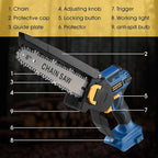 Mini Chainsaw for Dewalt 20V MAX Battery, 8-Inch Brushless Cordless Pruning Chainsaw, 24.6FT/S Fast Powerful Cutting, 4000RPM Electric for Wood Cutting(Battery Not Included)