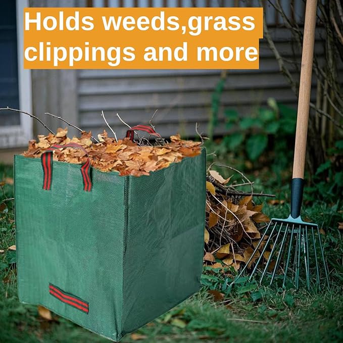 Heavy Duty 33-Gallon Leaf Bag – Reusable Standable Yard Waste Bag with Reinforced Handles, Foldable for Spring Cleanup, Lawn, Garden, Camping & Debris Collection