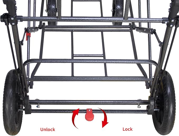 Collapsible Wagon Cart with Quick-Release Wheels & 2 Seats - Heavy-Duty Utility Wagon 265LBS Capacity for Camping, Garden, Shopping Folding Wagon (Turquoise)