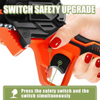 Mini Chainsaw 6 Inch Cordless, Super Handheld Chainsaw with 2x Big Batteries, Electric Mini Chain saw Battery Powered, Small Hand saws for Tree Wood - Garden Yard Time Saving Tool