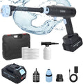 Cordless Pressure Washer Battery Powered ; 1200 PSI Battery Operated Pressure Washer with 2 1500mAh Battery&10 Meter Hose& 6-in-1 Nozzle; for Watering, Car Washing, Yard Cleaning