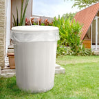 Plexon Large Metal Trash Can with Lid 20 Gallon, Decorative Outdoor Trash Can, Heavy Duty Galvanized Metal Bucket with Lid for Kitchen Garage Farmhouse, Beige