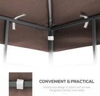 10x10 Ft Gazebo Canopy Replacement Cover, Double Tiered Gazebo Replacement Top (Coffee)