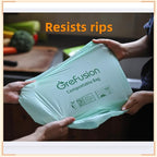 Compostable Trash Bags with handle-tie,Garbage Bags, 2.6 Gallon,Food Waste Bags,Small trash bags for compost bin kitchen,Certified by BPI and OK Compost (2.6G-50count)