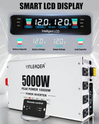 5000W Power Inverter 12V to 110V/120V, Solar Inverter Remote for RV Camping Off-Grid Solar Inverter Systems