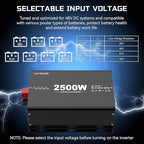 New 48V 2500 Watts Pure Sine Wave Inverter, 48V DC to 110V AC Power Inverter with 4 AC Outlets, USB Port, Type-C Port for Truck, Vehicle, Power Outage, Remote Control with LCD Screen